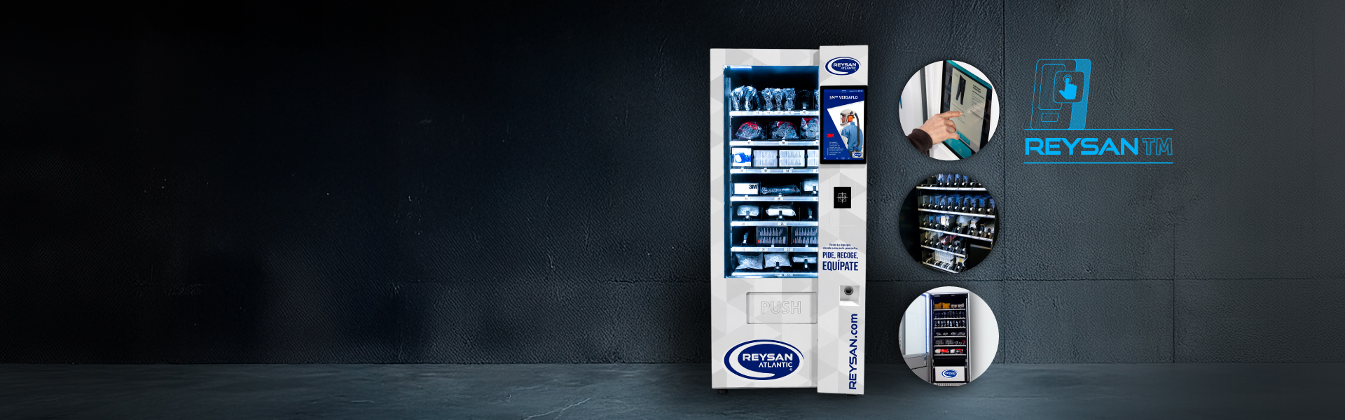 Máquina vending de EPIS, ropa, calzado y/o productos consumibles