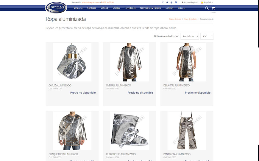 Nueva sección ropa aluminizada