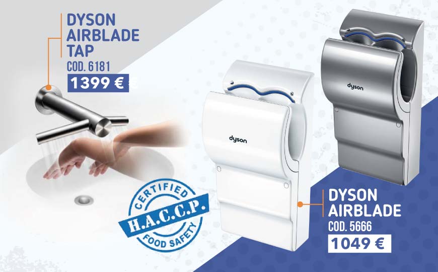 Secamanos Dyson Airblade y Airblade Tap, certificados por la normativa HACCP
