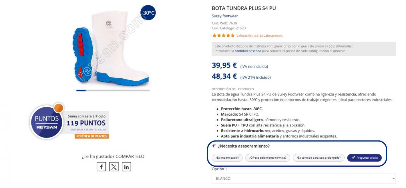 Nuestro asistente de IA para encontrar EPIS, calzado de seguridad, ropa laboral, vestuario desechable, en cuestión de segundos.