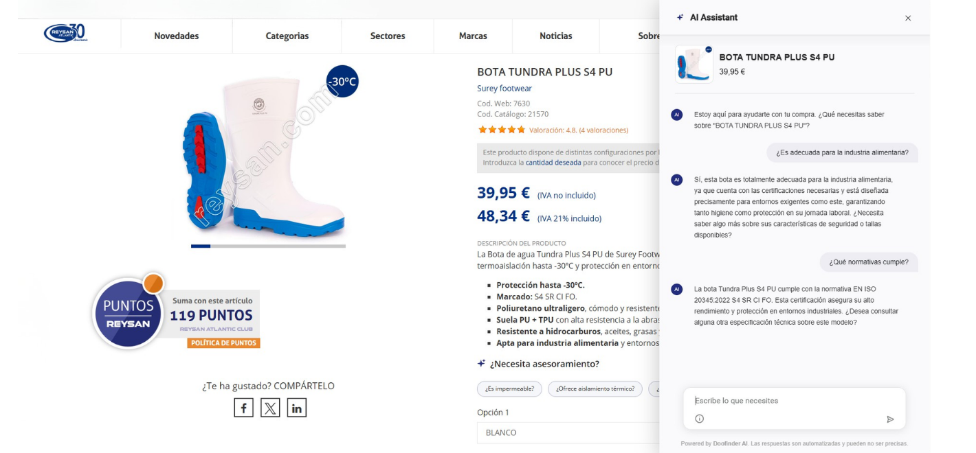 Nuestro asistente de IA para encontrar EPIS, calzado de seguridad, ropa laboral, vestuario desechable, en cuestión de segundos.