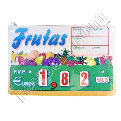 PORTA PRECIOS 6 FRUTAS CANADA