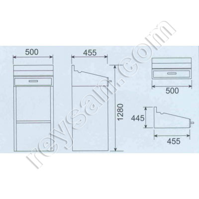 PUPITRE INOX CON PIE 500X455