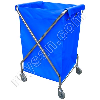 CARRO LAVANDERÍA METÁLICO SACO AZUL