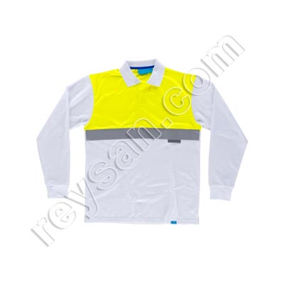 POLO ALTA VISIBILIDAD BLANCO-AMARILLO