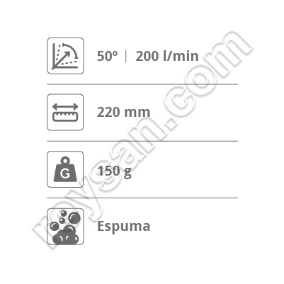LANZA ESPUMA 220 MM 50°/200L