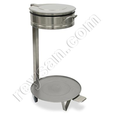 SOPORTE BOLSAS ACERO INOX CON TAPA Y RUEDAS